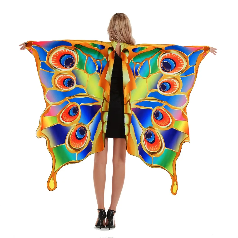 Wraps Colorful Butterfly Wings Costume Fancy Dress Elegant Butterfly Cape Cosplay Comfortable To Wear Costume Wings Festival