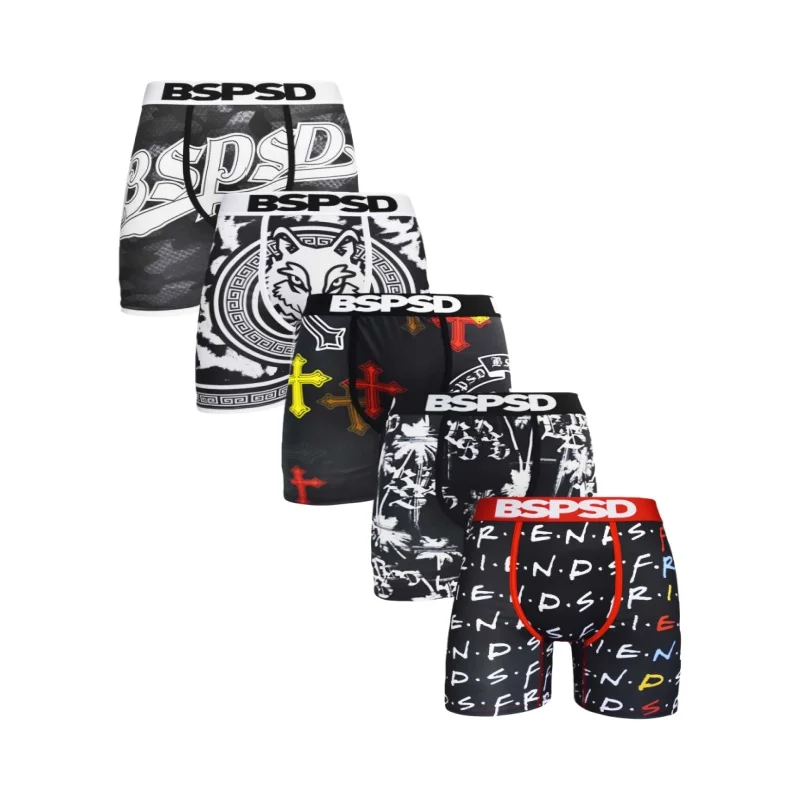 

5 шт., мужское нижнее белье, боксеры, сексуальные дышащие впитывающие пот мужские трусы с принтом, мужские трусы больших размеров, мужские трусы-боксеры