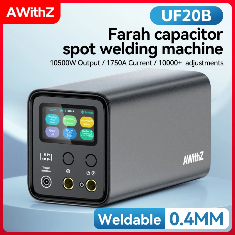 AwithZ Universal Farah Capacitor Spot Welder UF20B Spot Welding Machine for Mobile Phone Household Repair Button Battery Welding