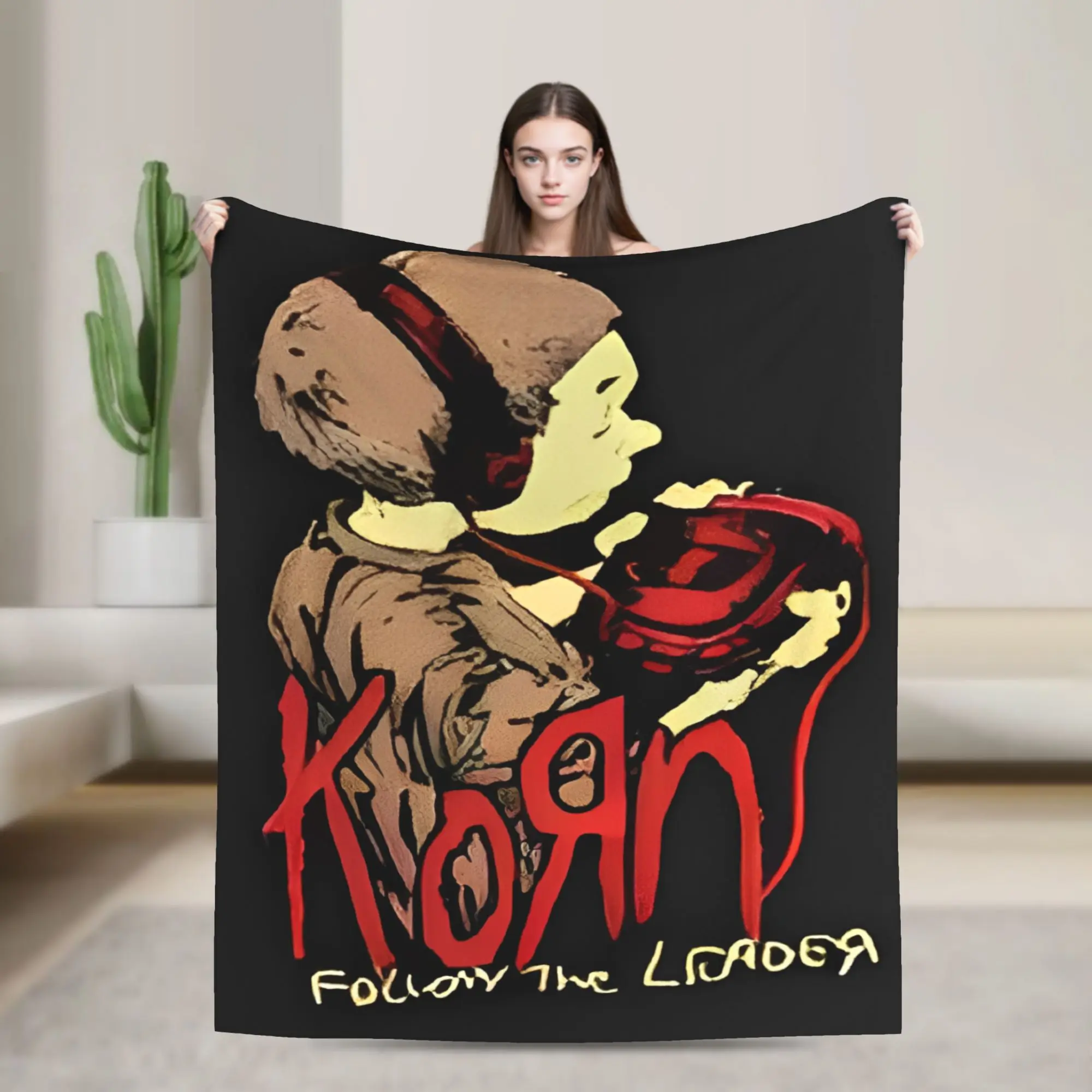 Follow the Leader Korns Fleece Throw Blanket Nu Metal Band Neidermeyers Blanket for Bed Office Super Warm Plush Thin Quilt