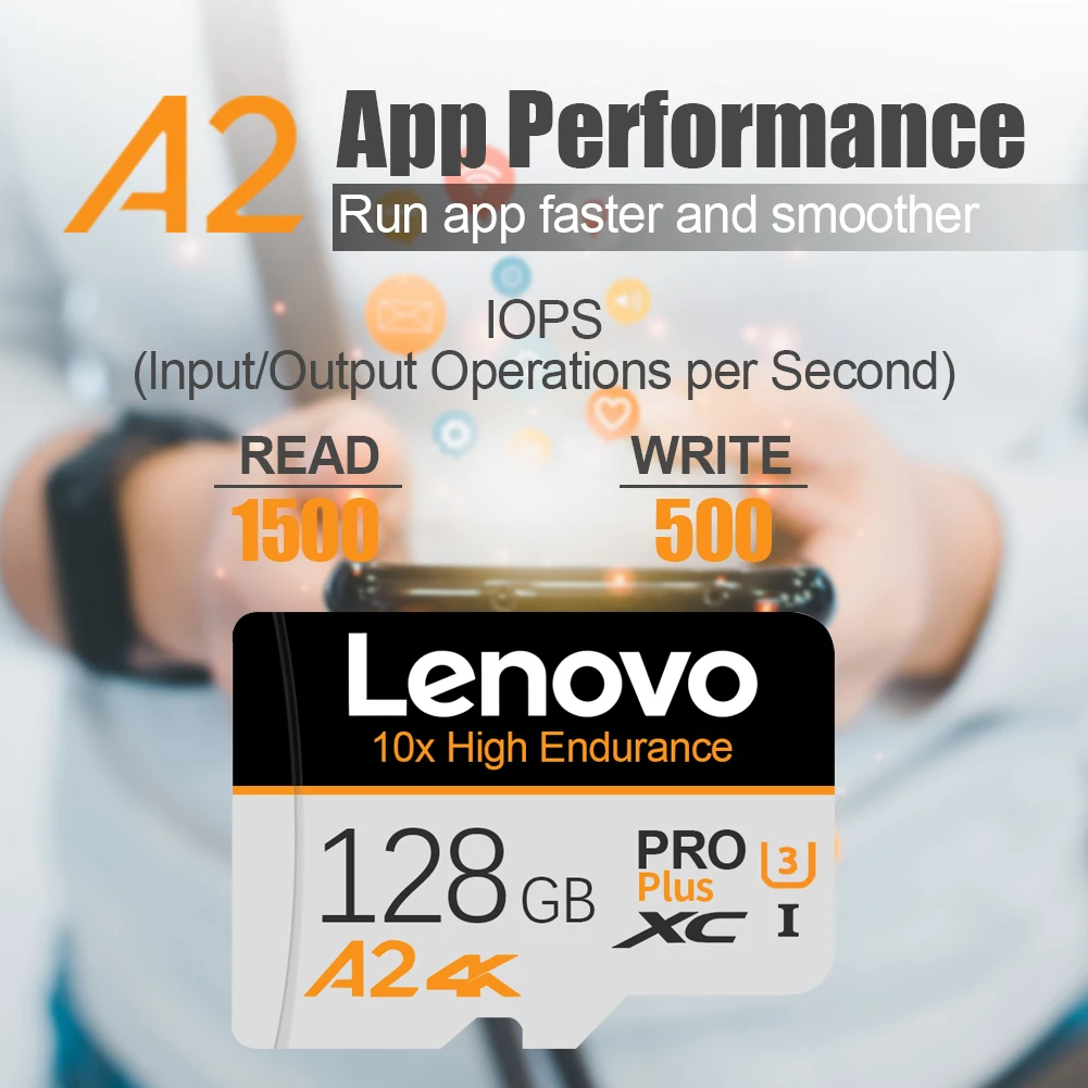 Lenovo Micro TF SD Card High Speed 2TB 1TB 512GB 256GB 64GB TF Flash Card 128GB Memory Card For Phone Camera With Free Adapter