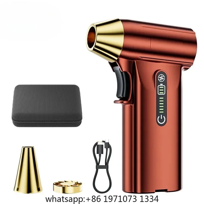 130000Rpm Mini Turbo Blower Jet Fan Brushless Motor 52M Wind Force 3 Speed Modes Handheld Duct Fan Type C Charging Portable