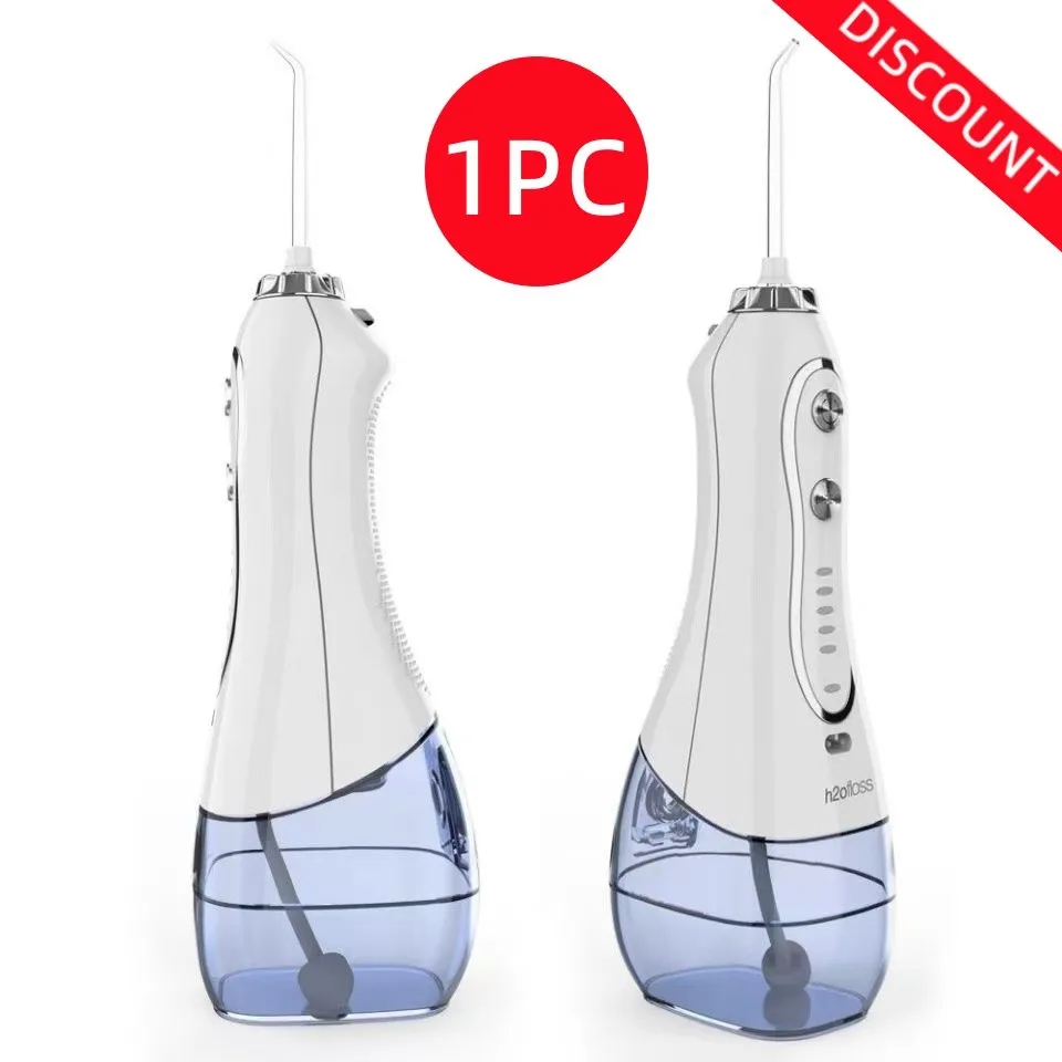 

VWONST 5 Modes Portable Oral Irrigator 300ml Dental Water Flosser Jet USB Rechargeable Teeth Cleaner Whitening Care 5Nozzles&Bag