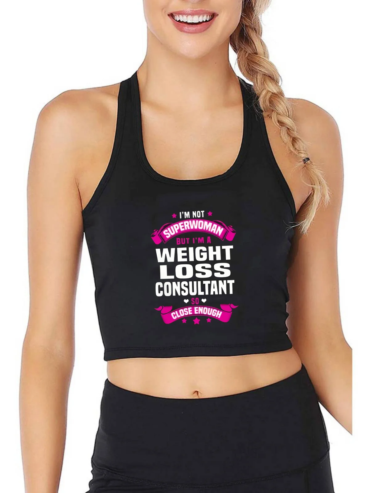 

Weight Loss Consultant Design Breathable Slim Fit Tank Top Women's Yoga Exercise Training Crop Tops Summer Camisole