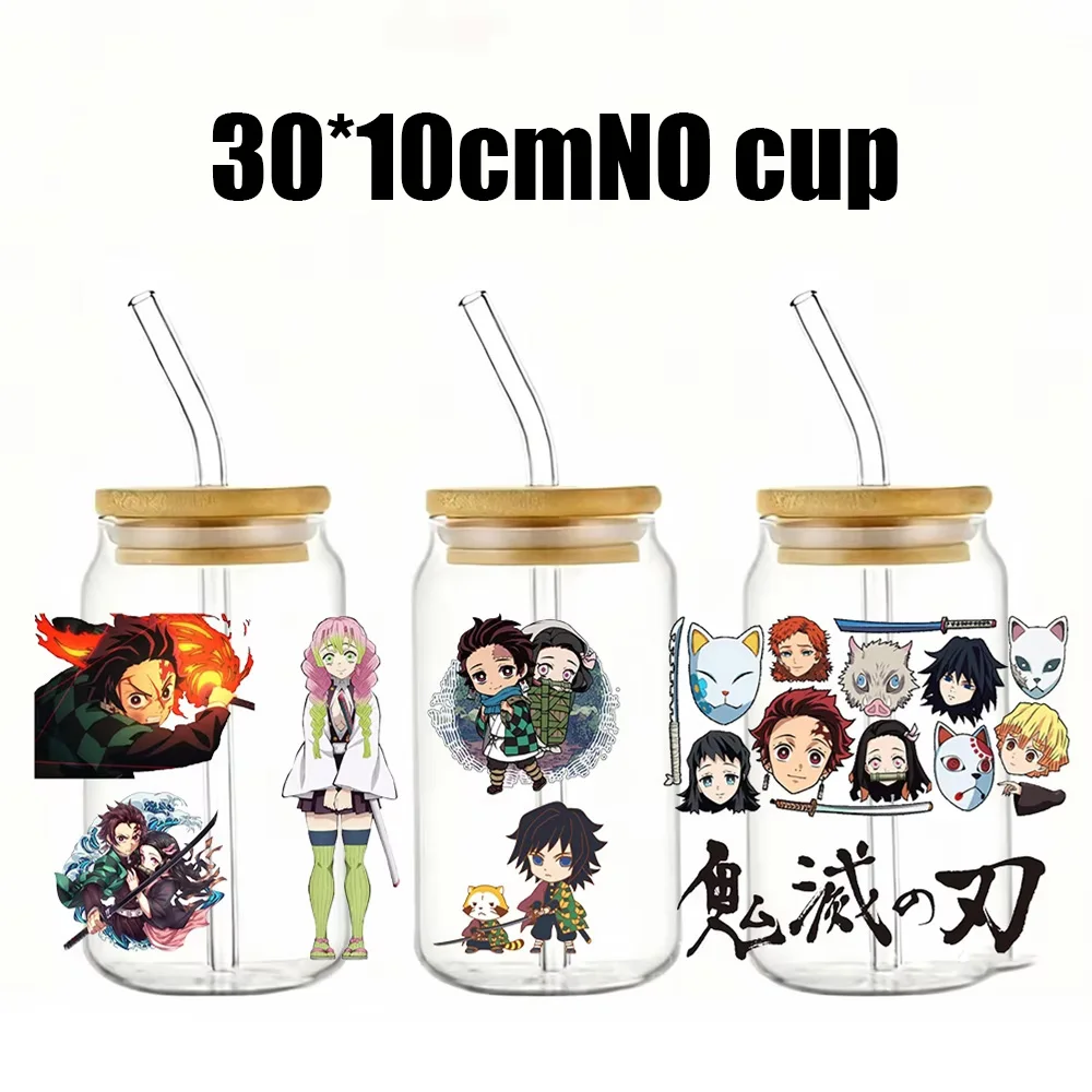 شيطان القاتل dtf التفاف نقل الكؤوس ملصق مائي يطبع Uvdtf زجاجة ملصق Uv Dtf سيارة يلتف كامادو تانجيرو كامادو Nezuko #2