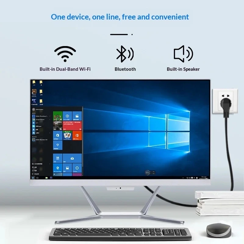 All‑in‑One PC Built‑in Dual‑Band WiFi Bluetooth Speaker Home Office Desktop Computer