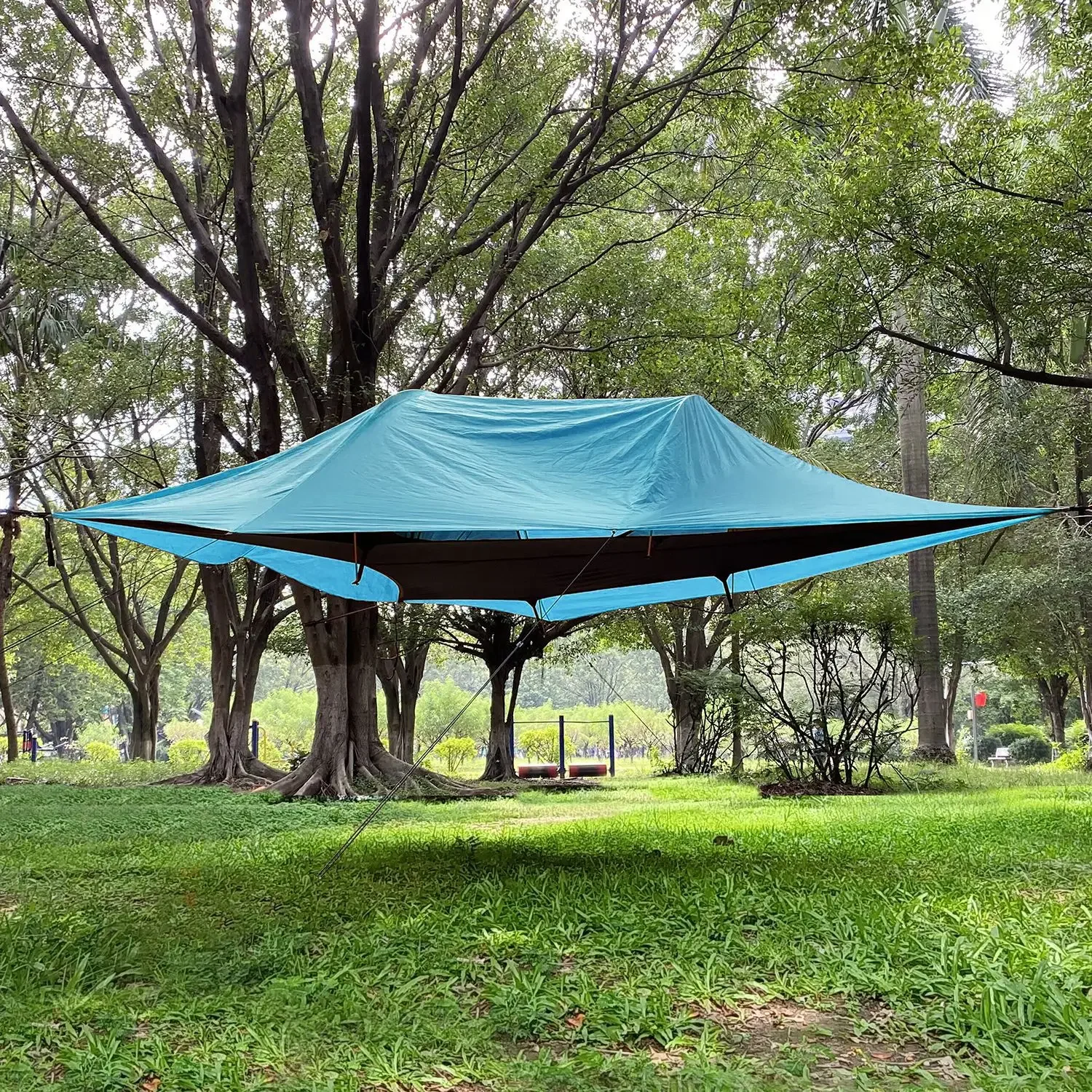 Outdoor triangular hammock camping children\'s rainproof off ground tent bed campsite double person suspended tree tent