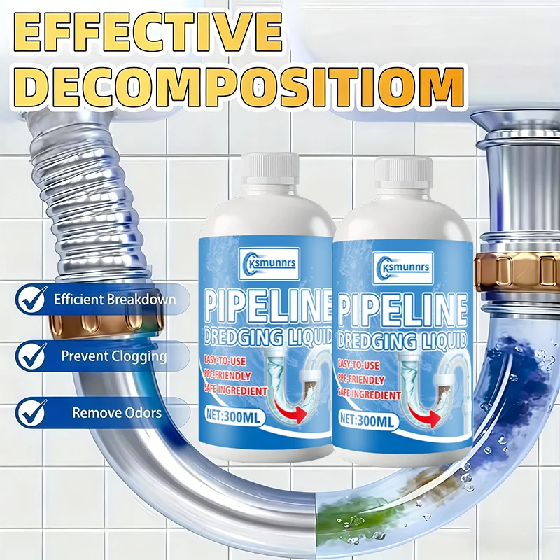 

Средство для прочистки труб - легко растворяет жир и волосы в трубах, устраняет засоры для обеспечения плавного слива воды, подходит для различных типов труб.