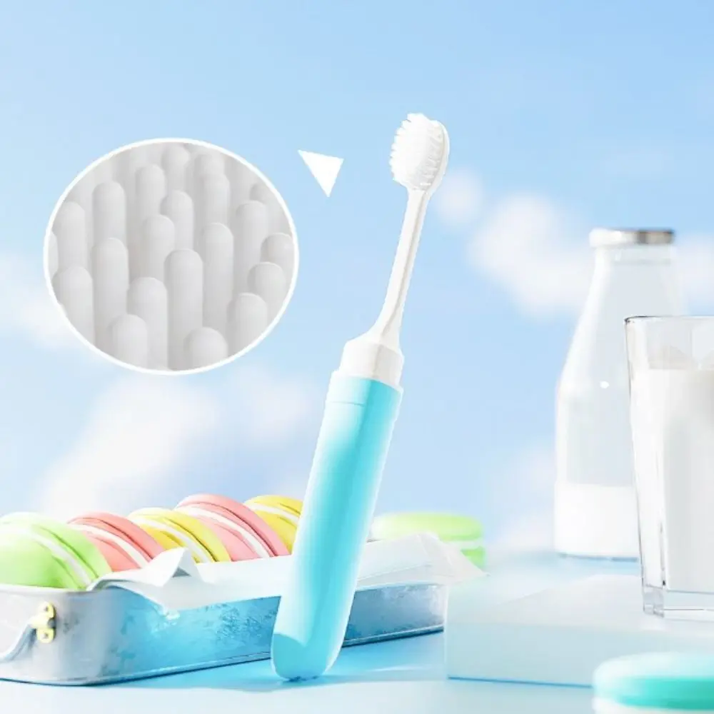 Brosse à dents pliante de qualité alimentaire, 5 pièces, accessoires doux, LED, prévention de la carie dentaire, couleur macaron, adaptée aux gencives, livres de dents