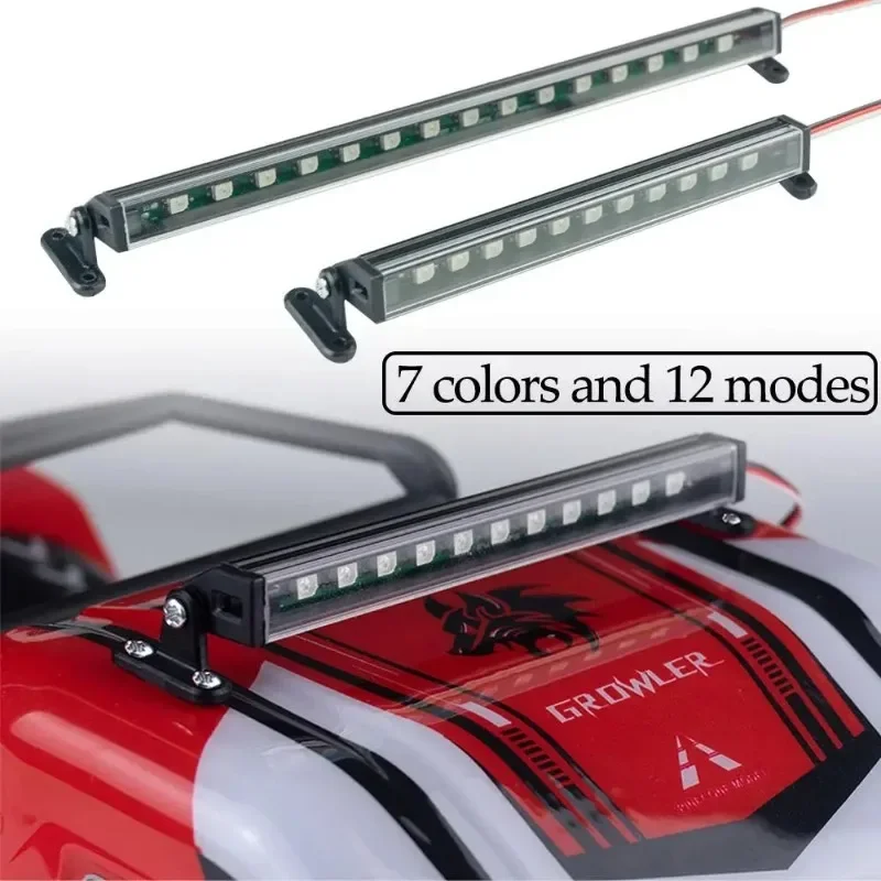 Rc Car Roof Lamp 7 Colors And 12 Modes Led Light Bar For 1/10 Rc Crawler Trxs Trx4 UDR Axial Scx10 Rgt D90 Rubicon