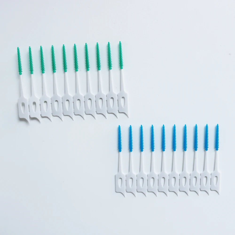 Cepillo Interdental elástico para ortodoncia, 40 piezas