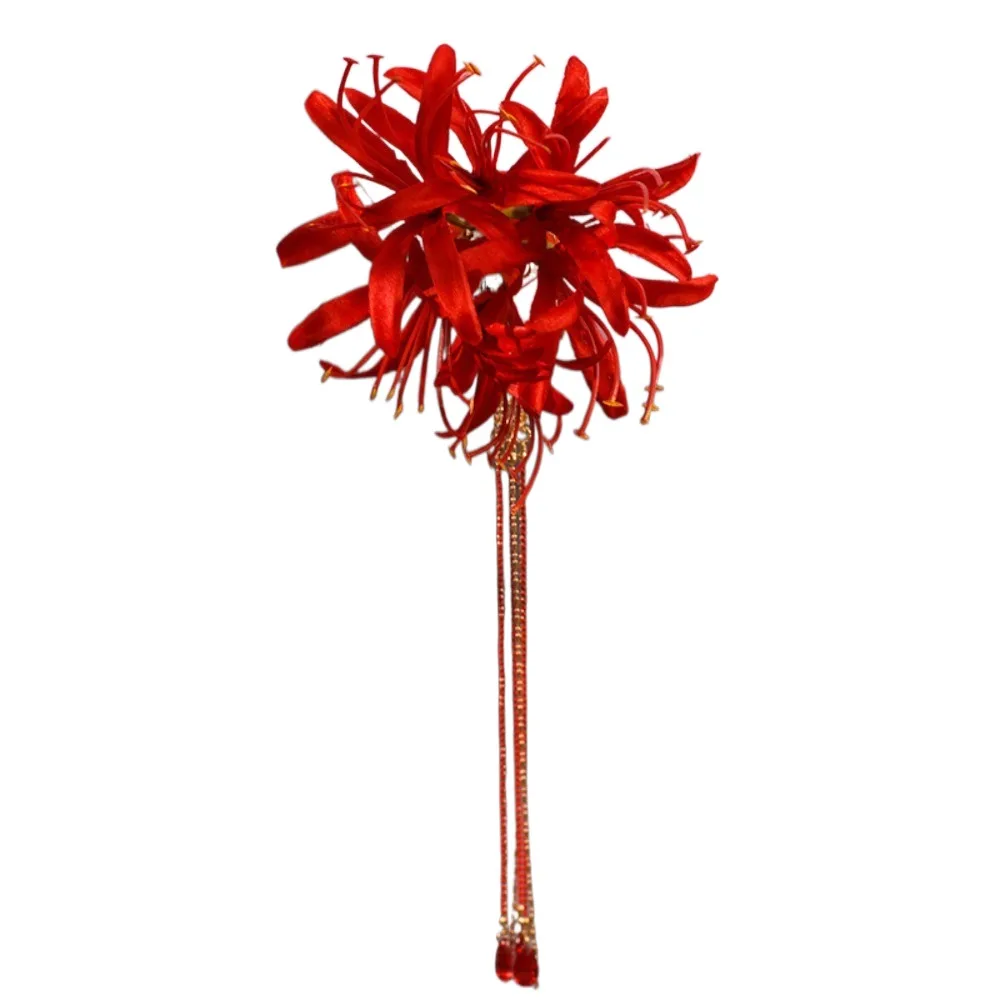 

Lycorisradiata Flower Hair Clip Korean Style Bohemian Style Simulation Flower Hairpins Cloth Seaside Vacation Headwear