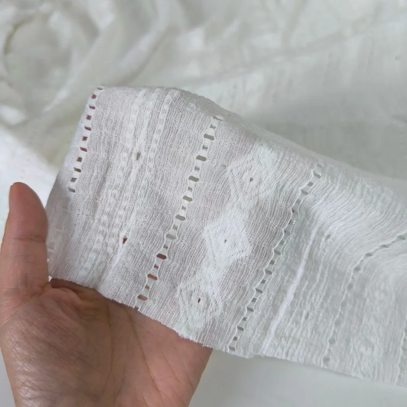 White diamond-shaped patterned mesh fabric for DIY children's clothes, children's wear