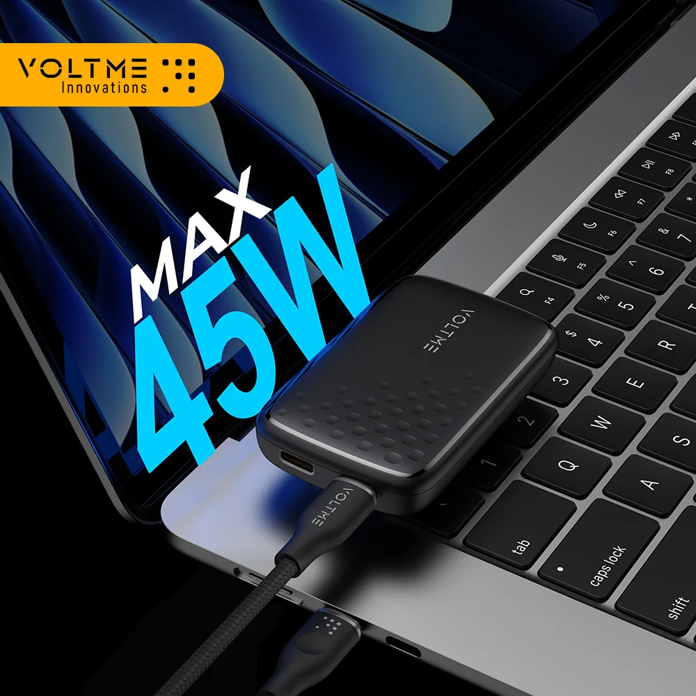 

VOLTME GaN 45 Вт Dual USB C Зарядное устройство Ультратонкое быстрое зарядное устройство PD QC 3.0 Быстрое зарядное устройство для iPhone 16 15 Pro Зарядное устройство для телефона Samsung