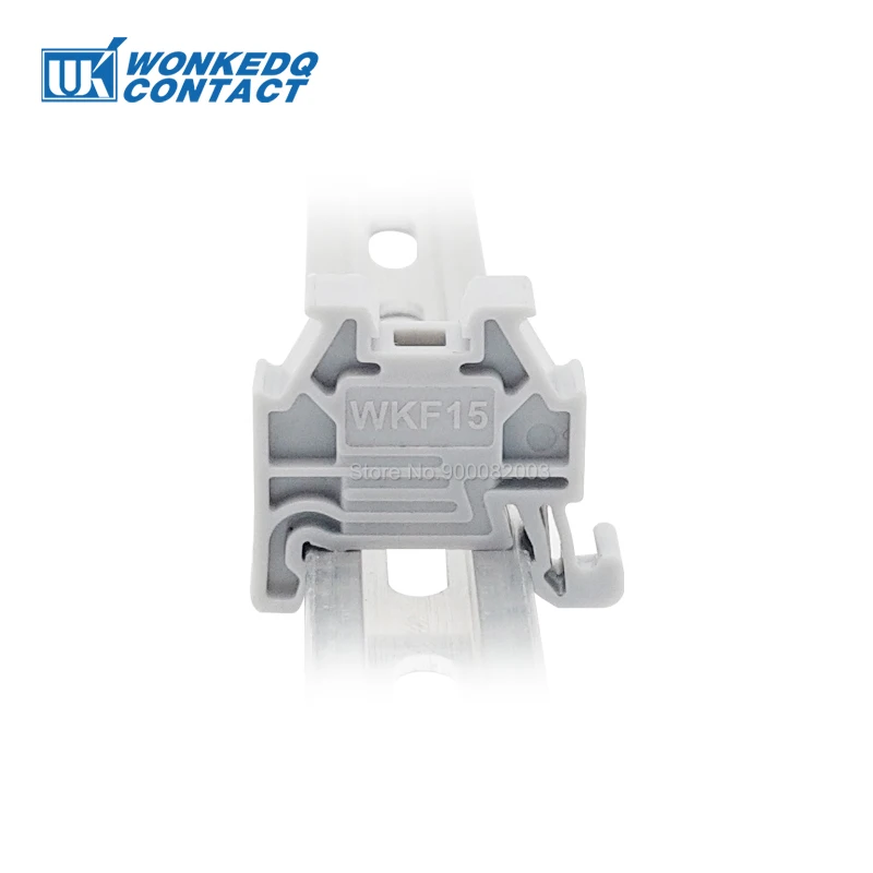 10Pcs WKF15 15mm Wide DIN Rail Fixing Mount Clip Direct End Clamp Terminal Block Free Installation End Stop Bracket WKF 15