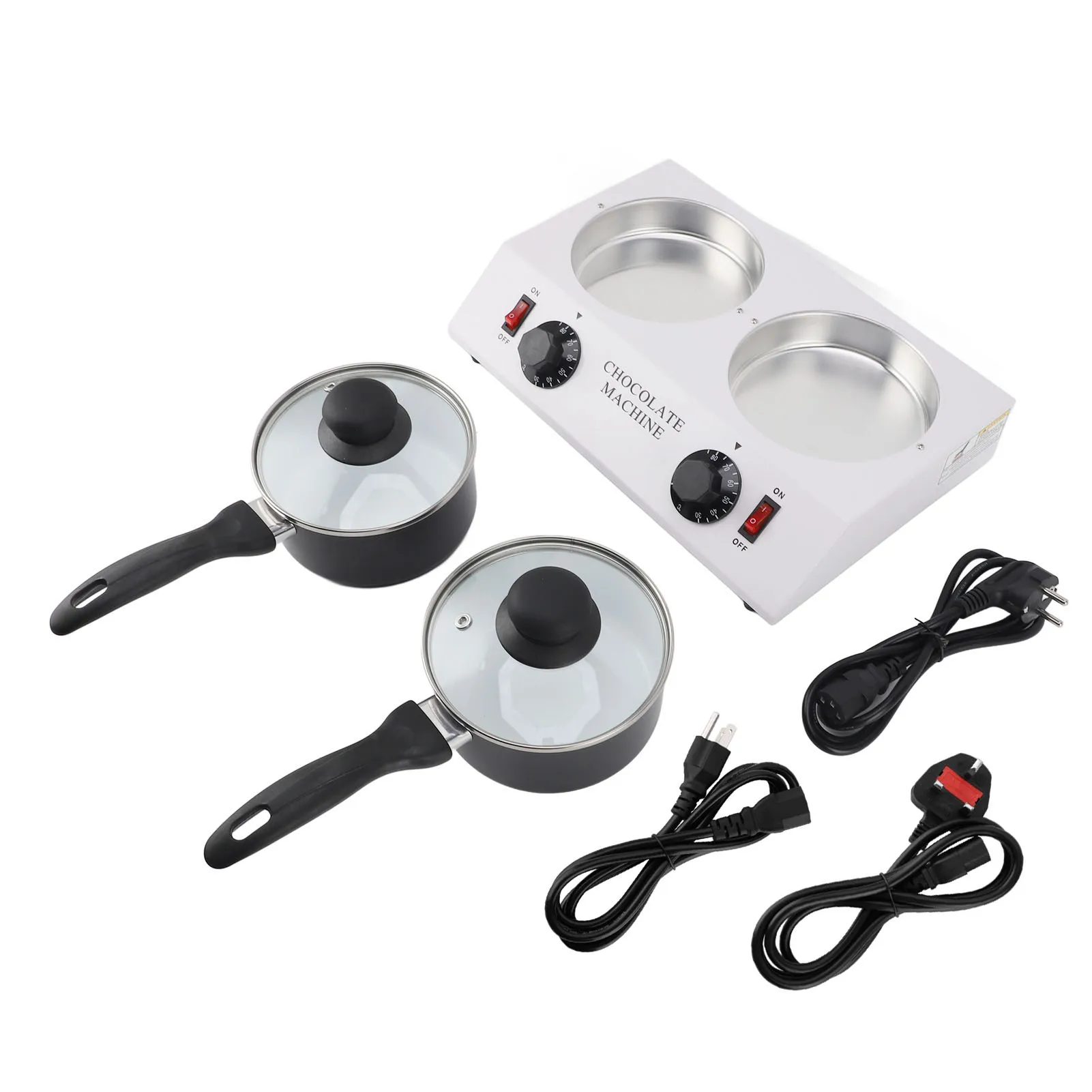 2 خزانات آلة صهر الشوكولاتة درجة حرارة ثابتة الألومنيوم غير عصا آلة الشوكولاته اليدوية 2 كجم