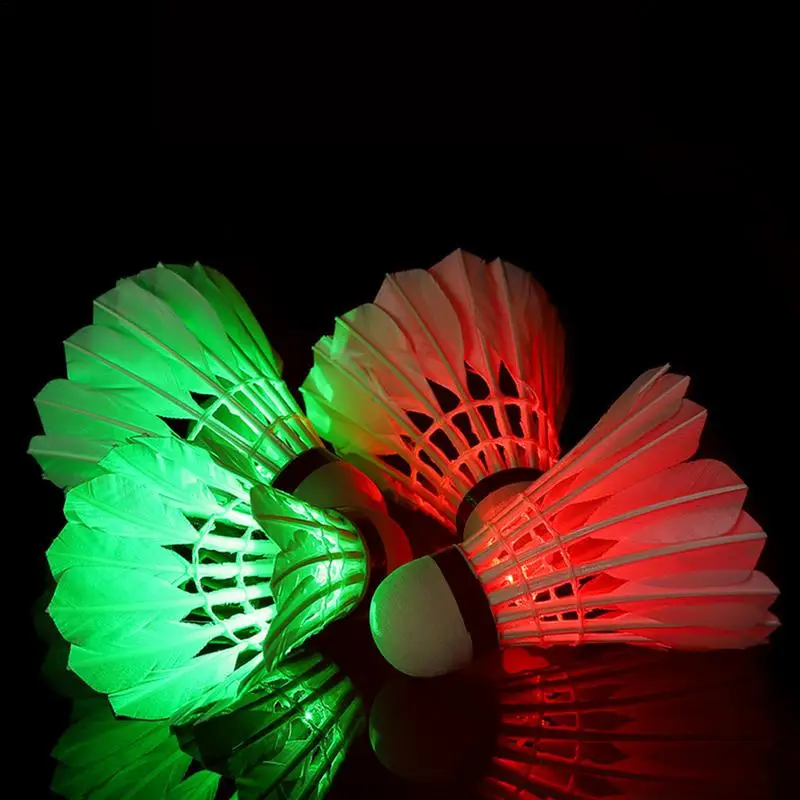 LED Colourful Shuttlecock Outdoor Sport Badminton Ball Sport Activities Feather Badminton Shuttlecocks for Balcony Garden