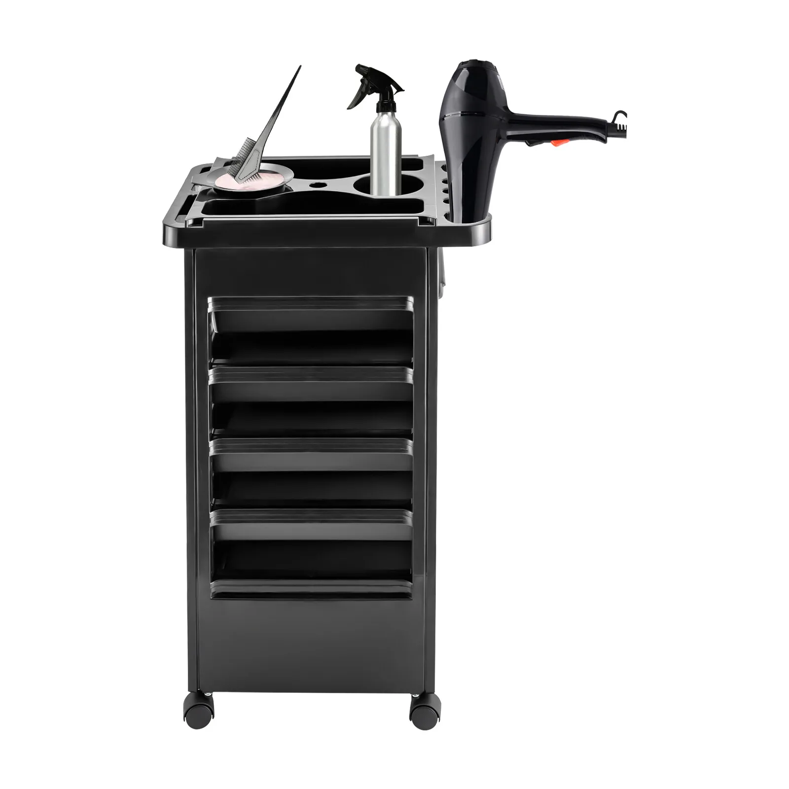 5-Tier Beauty Salon Rolling Cart - Mobile Hair Styling Station with Wheels for Makeup, Nail Salon Organizer