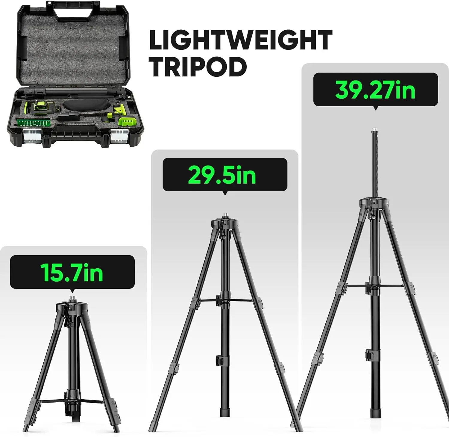 Level 360 Self Leveling with Tripod, Elikliv 4D Laser Level, 165Ft Green Laser Level Lines Tool, 4x360° Cross Line Laser for Con