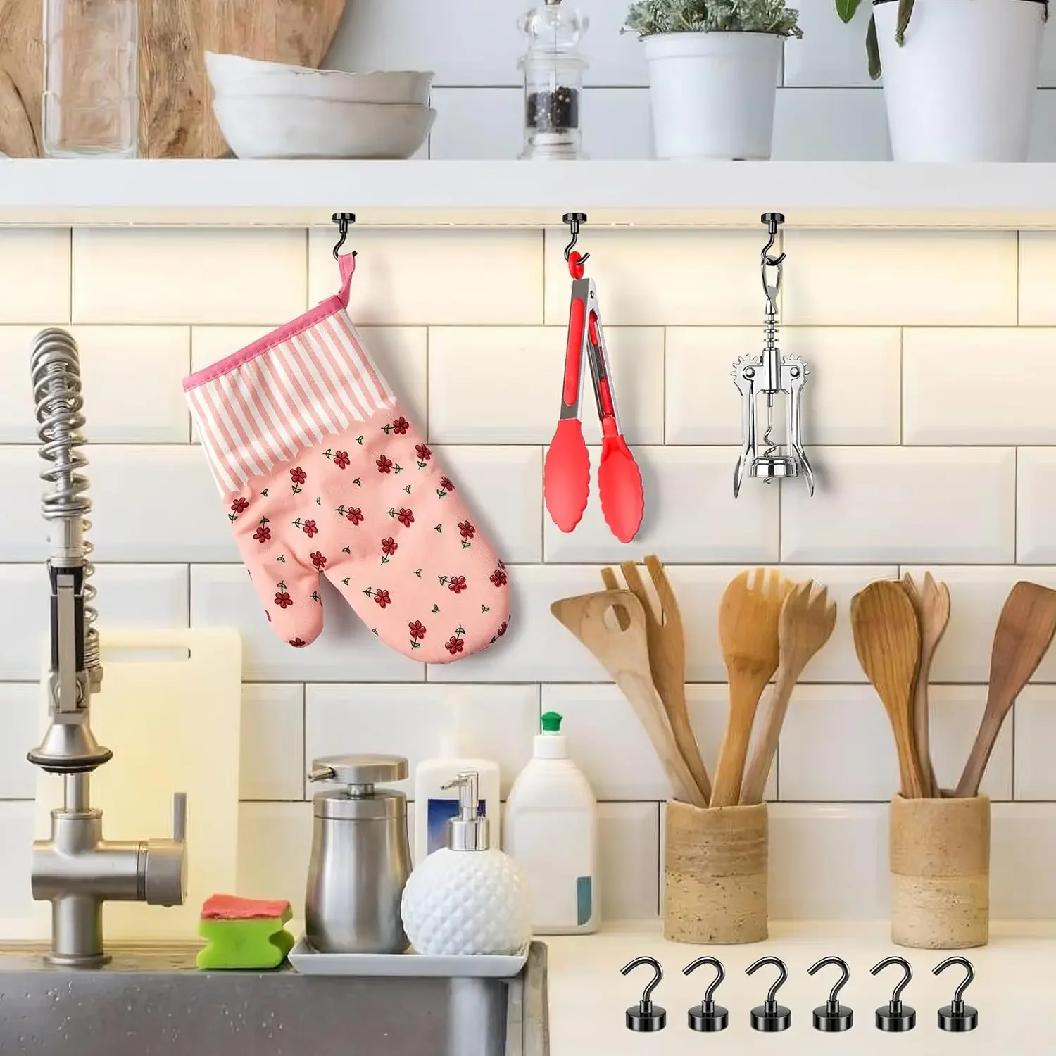 1/5/10/20PCS Strong Magnetic Hooks Load Bearing Hook MultiPurpose Storage For Home Kitchen Bar Storage Key Hanging Hanger