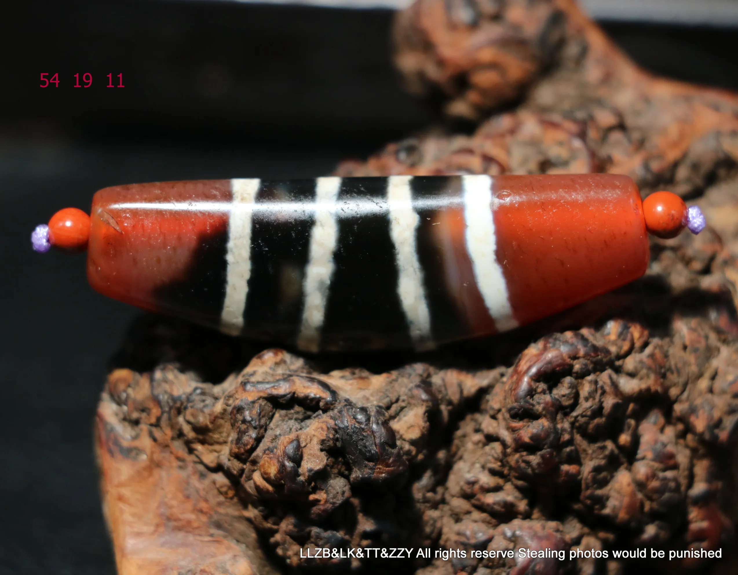 Treasure Energy Tibetan Top old Agate 4 Line Healer Medicine Ox Horn SH dzi bead Pendant UPD1211A