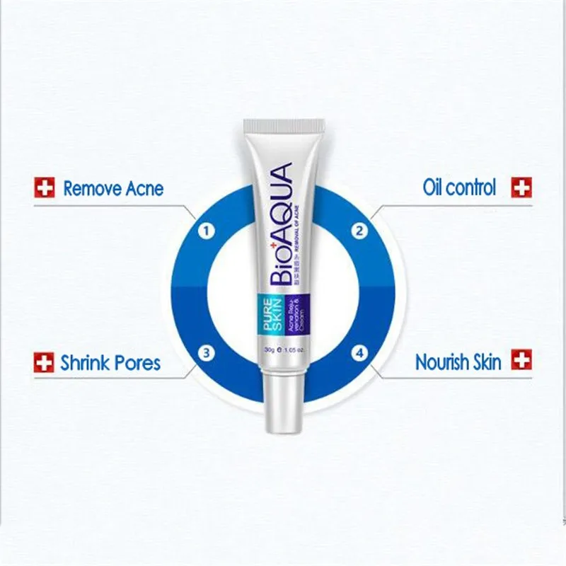 BIOAQUA 1Pcs Anti Acne Cream Oil Control Shrink Pores Nourish Skin Acne Scar Remove Face Cream 30g