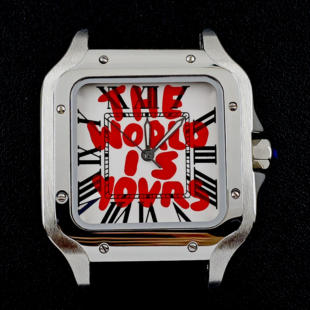 NH35 Santos Case ساعة رجالية الوقت هو حافظة ساعة المال 38 ملم حافظة من الفولاذ المقاوم للصدأ NH35 إكسسوارات الساعة