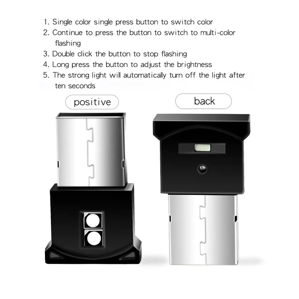 USB صغير LED سيارة ضوء السيارات الداخلية مصباح لتهيئة الجو مصباح للزينة إضاءة الطوارئ الكمبيوتر السيارات ضوء ملون ملحقات السيارة