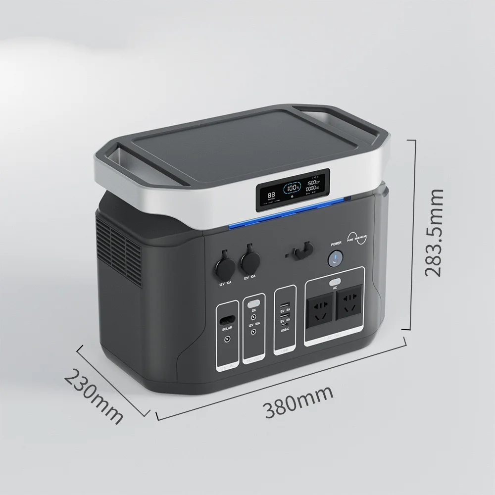 High Capacity Power Bank Fast Charging 1200W Portable USB C Battery with 4 Outputs LCD Display Battery Bank for Outdoors Camping