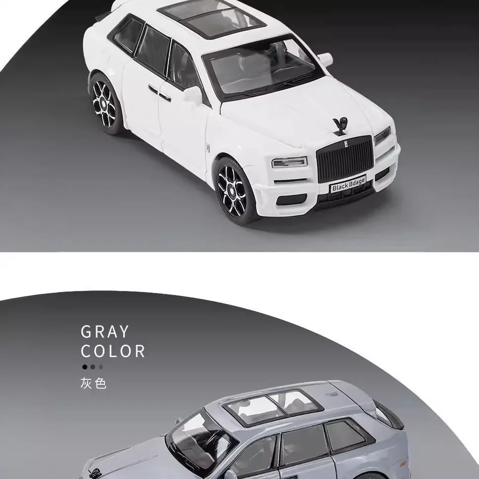 

1:32 Scale Rolls Royce Cullinan City SUV Metal Model With Light And Sound Diecast Car Pull Back Vehicle Alloy Toys Collection