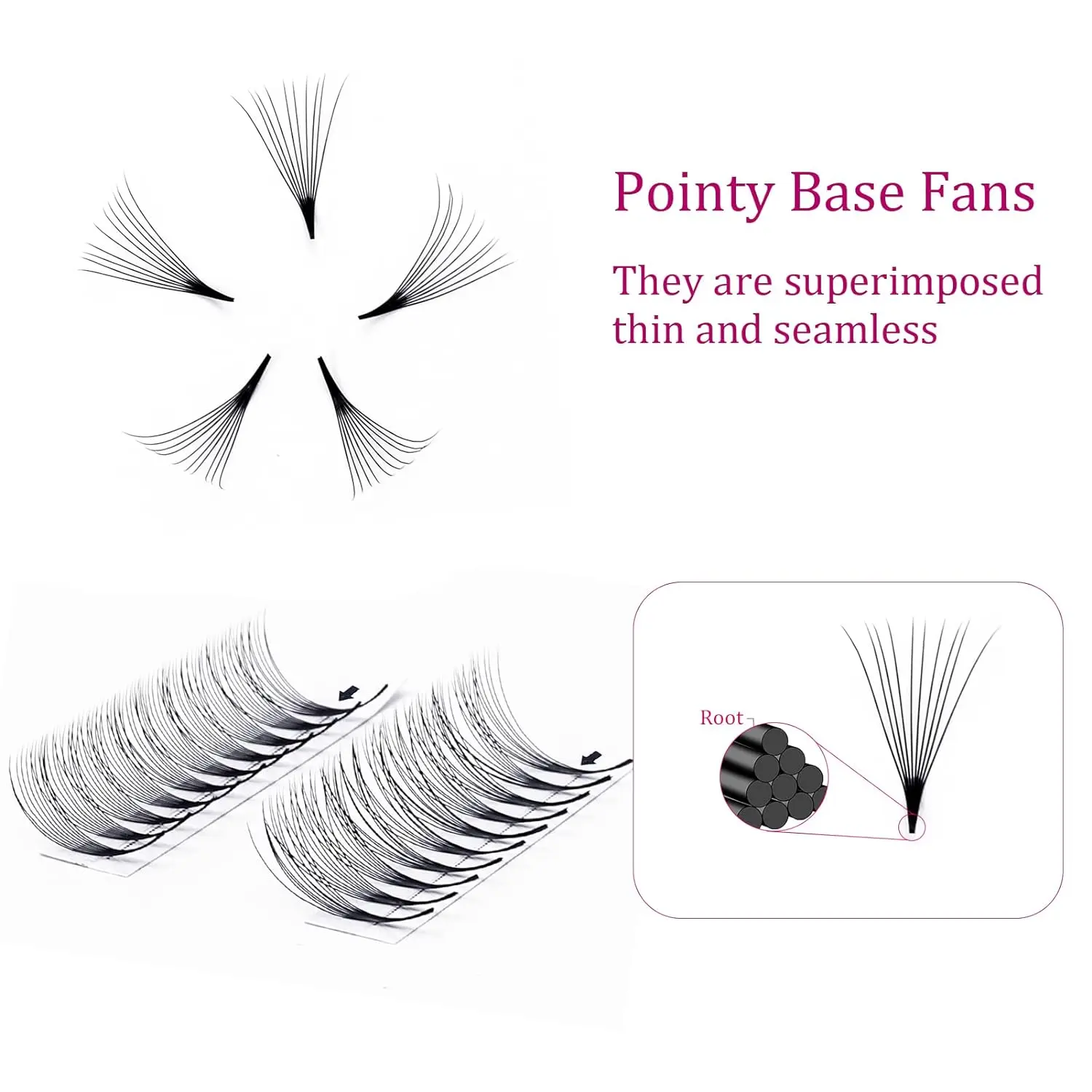 200 Boxes Custom Volume Lashes Extensions with Logo Point Base Promade Fan Lash Auto Fans False Eyelashes Flowering Lashes