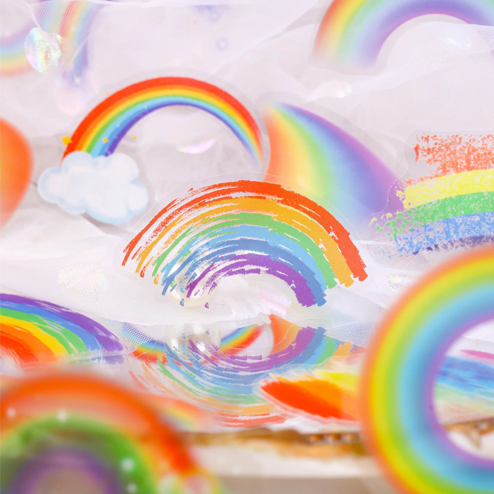 16pcs/1lot Kawaii Stationery Stickers rainbow Collection Diary Decorative Stickers Scrapbooking Craft Stickers