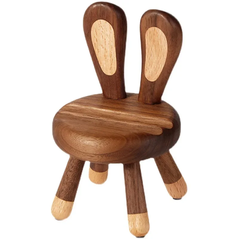 

Rabbit chair mobile phone holder creative wood cute tablet desktop mobile phone holder gift