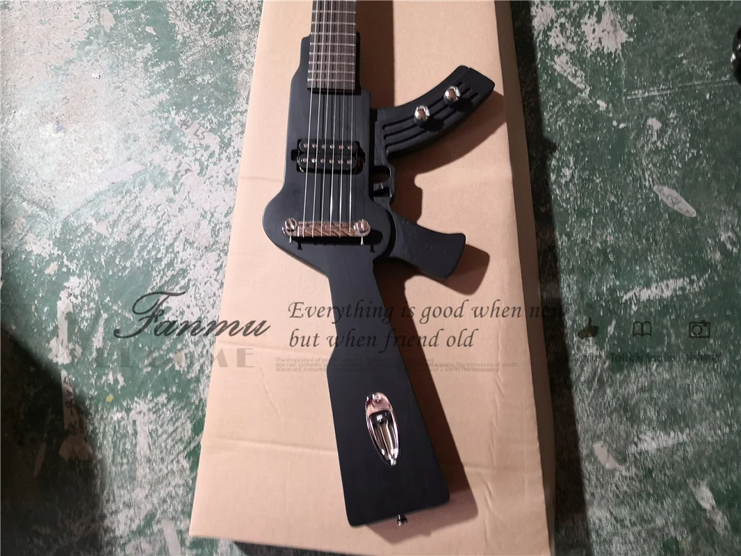 Matte Black guitar Rose wood fingerboard Maple neck Set In maho body 22 Frets Black tuner Sol Guitar BC Gitta factory custom