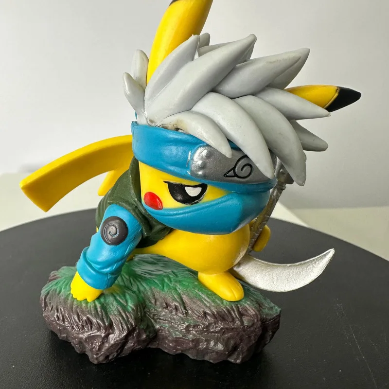 

10CM Anime Naruto Pikachu Cosplay Sage Mode Naruto Kakashi Cute PVC Figure Mini Doll Bagged Model Collectible Gift for Fans