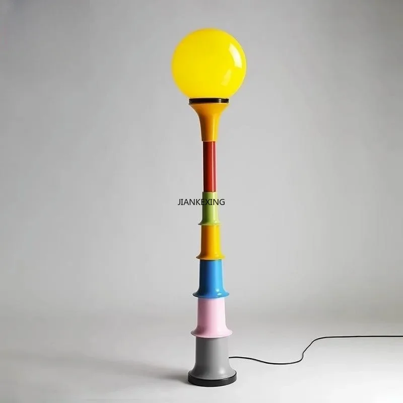 

French Memphis Design Fun Colorful Floor Lamp Simple Retro Art Bedroom Children's Study Stand Light LED Decorative Luminaire