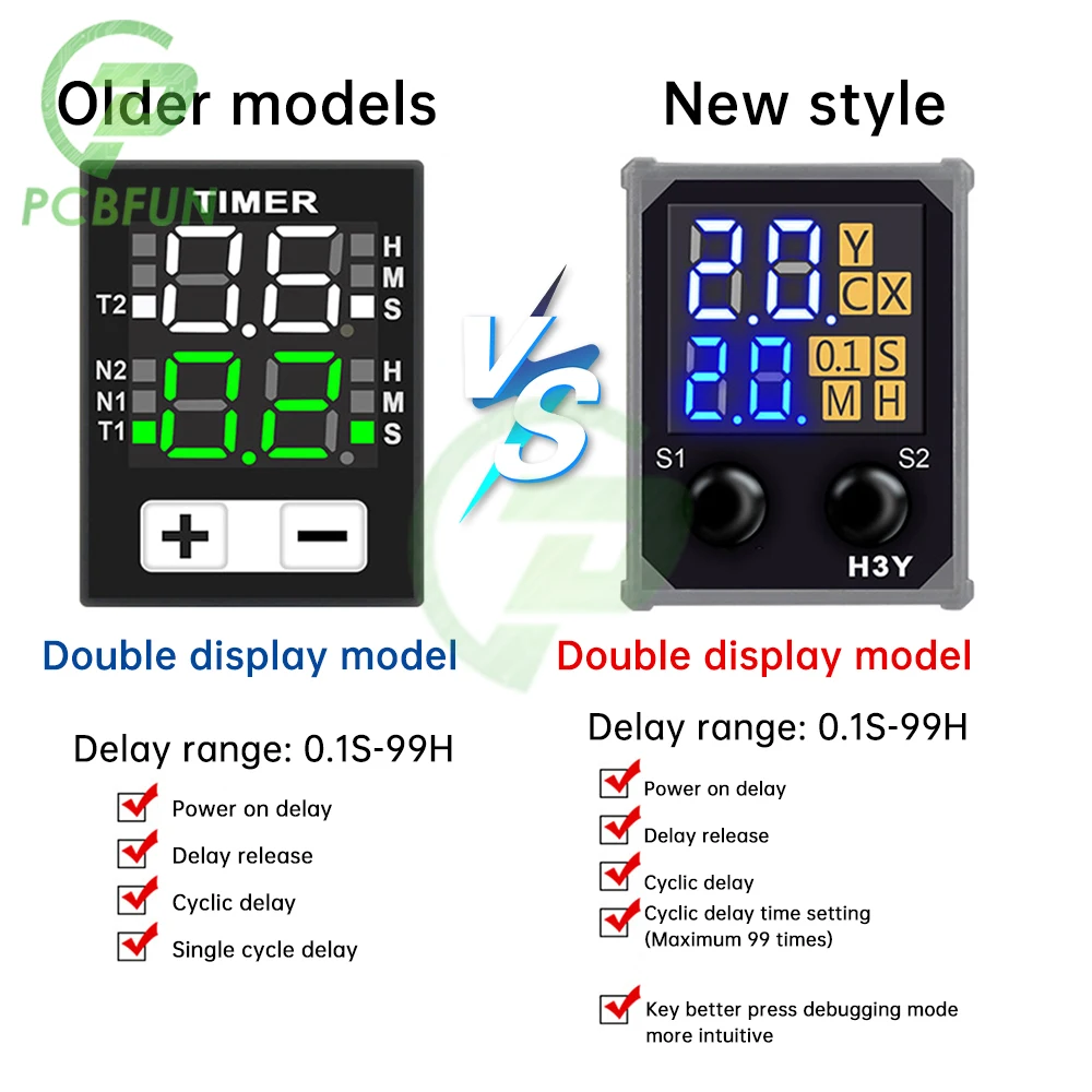 H3Y-2 4 Digital display time relay JSZ6 Power delay Power delay cycle control adjustable 220V 110V DC24V DC12V timer relay