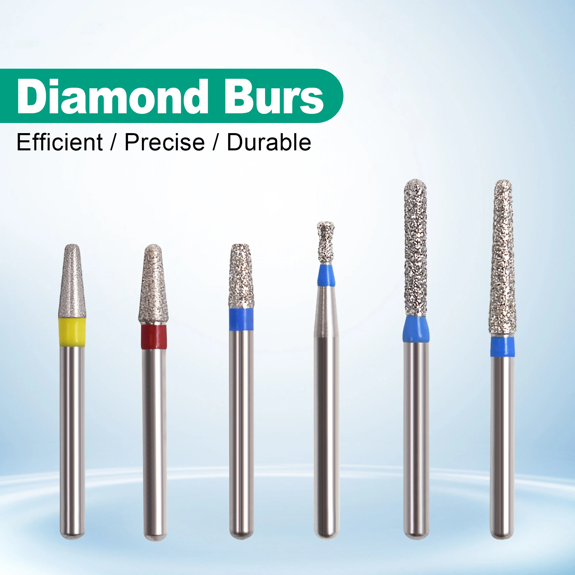2Boxes CR/SR/DI/RS Series FG Burs Dentistry Lab Polishing Tools 10Pcs/Box Dental 1.6mm Standard Diamond Needle High Speed Burs