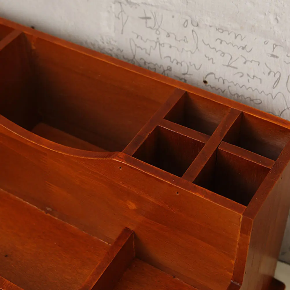 

Sturdy Premium Wooden Storage Box Drawer Type Organizing Case for Makeup Skincare Items Desktop Living Room Bedroom Use