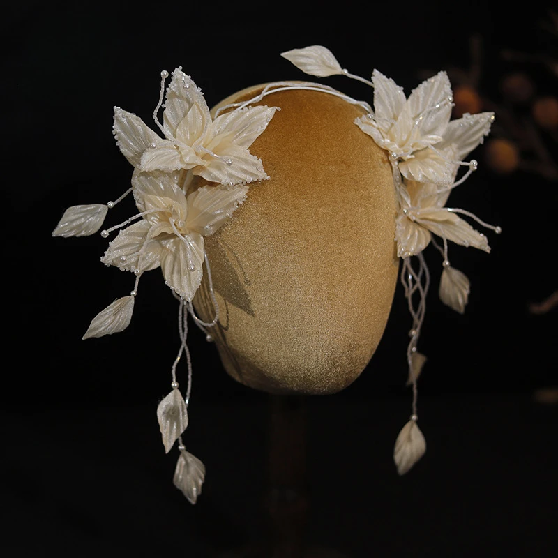 الجنية الحلو الشمبانيا كريستال الخرز رئيس زهرة الكورية الزفاف القبعات اكسسوارات الزفاف