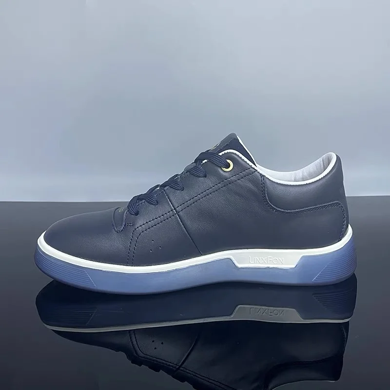 Se9f783fb82684e259bb60a975ae09398d Genuine Leather Men Sneakers Breathable Comfort Classic Casual Shoes