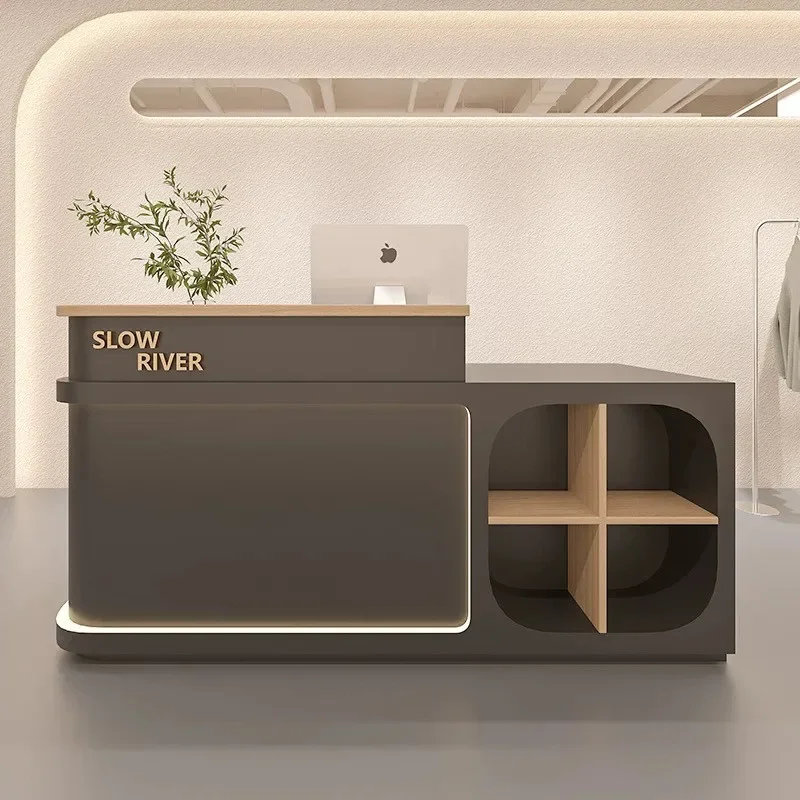 Salon Meetin Reception Desk Advertising African Modern Reception Desk Lectern Counter Recepcion Mostrador Industrial Furniture