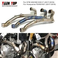 50mm Dirt Bike Exhaust Header For KTM 450EXC-F 500EXC-F Exhaust Pipe For Husqvarna FE450 FE501 17-19 Exhaust Front Connect Tube