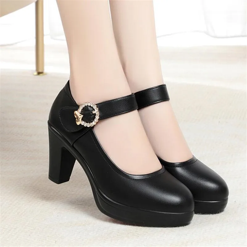 Scarpe Mary Jane con plateau e tacco alto da donna Dรฉcolletรฉ da donna Scarpe da lavoro da ufficio Scarpe da donna di alta qualitร