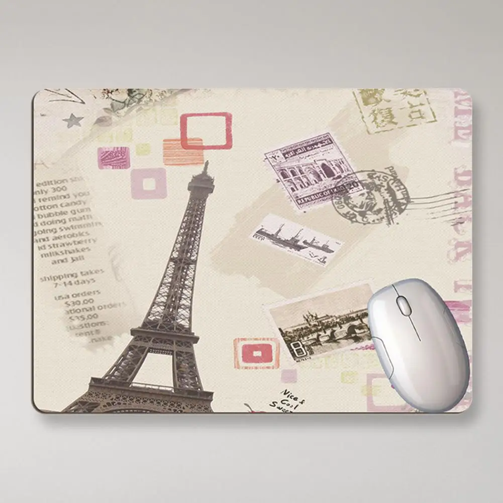 Retro Eiffel Tower Mouse Pad Small Rubber Mouse Pad Non-Slip Gaming Desktop Mouse Pad Desk Mousepad Wrist Rest For PC Laptop
