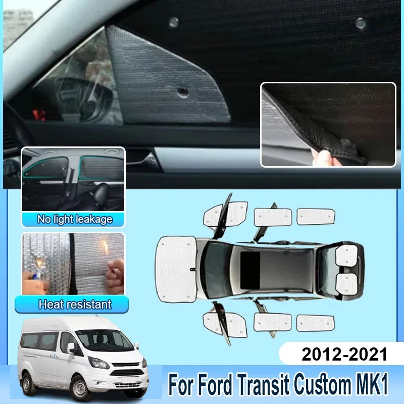 

Windshield For Ford Transit Custom MK1 2012-2021 LWB Window Sun Shade Bodykit Sunscreen Sun Visors Anti-UV Car Accessories Part