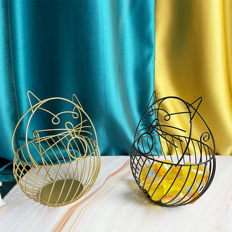Sáng Tạo Cho Hình Mèo Cà Phê Viên Giỏ Chứa Đồ Rỗng Đồng Hồ Nam Sắt Người Tổ Chức Cho Gia Đình Cafe Khách Ăn Ăn Thả Vận Chuyển