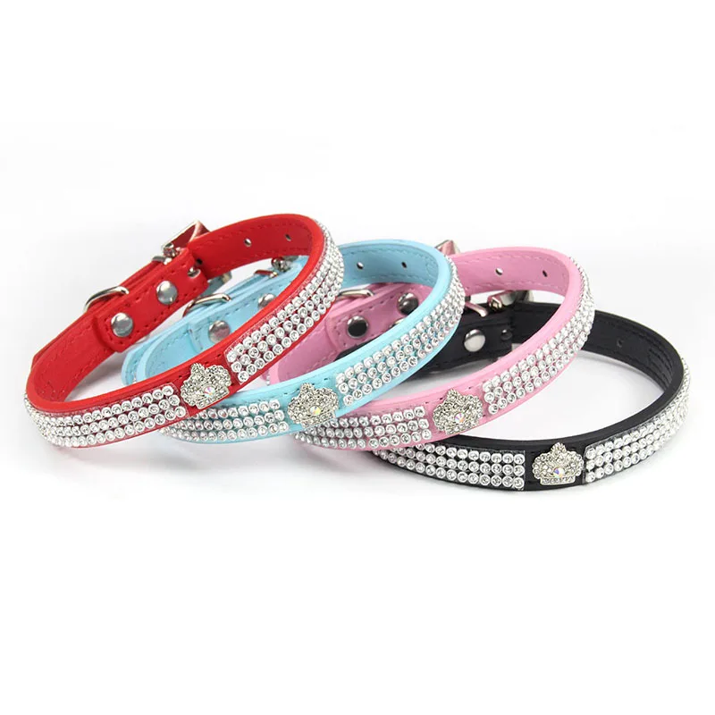 

New Original Pet Collar Decor with Diamond Crown Necklace Shiny Adjustable Chain For Small Dog Cat Accessories Pet Decoration