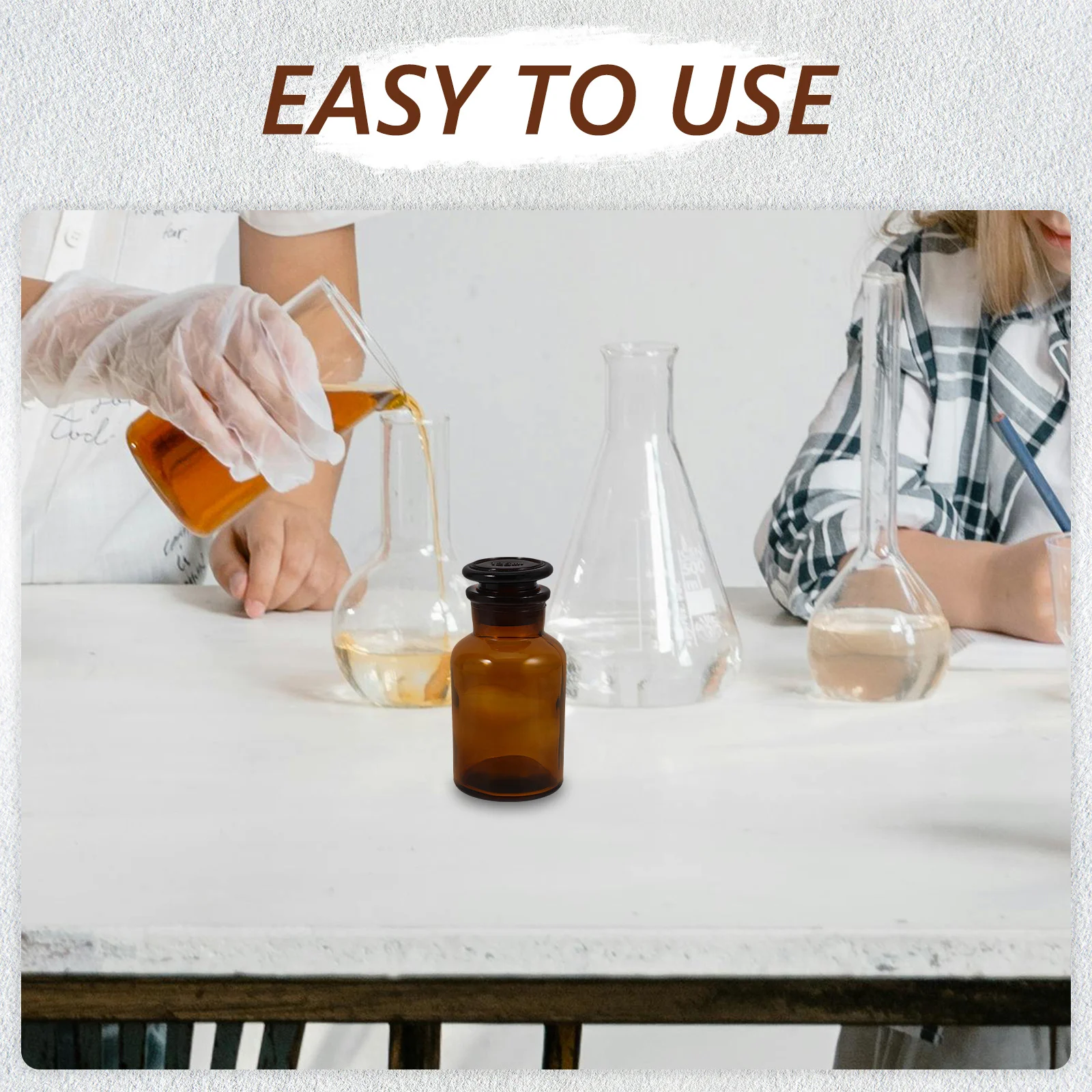 

Amber Glass Reagent Bottle Wide Mouth 125ml Lab Storage Bottle Chemical Container Uv Protection Scientific Glass Jar