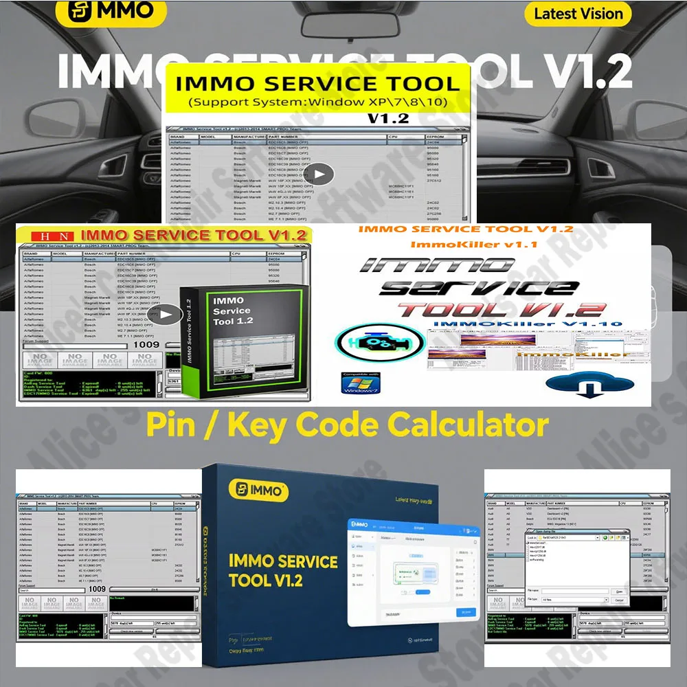 

Car repair software IMMO SERVICE TOOL V1.2 obd2 scanner immo off Virgin eeprom IMMO KEY PIN CODE CALCULATOR BSI VDO DASHBOARD